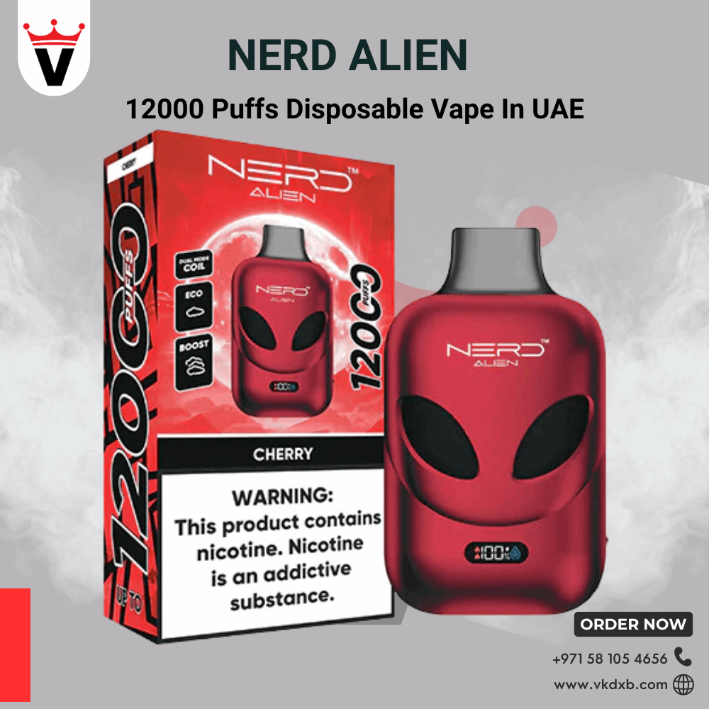 NERD Alien 12,000 Puffs Disposable Vape LCD Display | Dubai UAE Vape king dxb NERD Alien 12,000 Puffs Disposable Vape LCD Display | Dubai UAE Vape king dxb