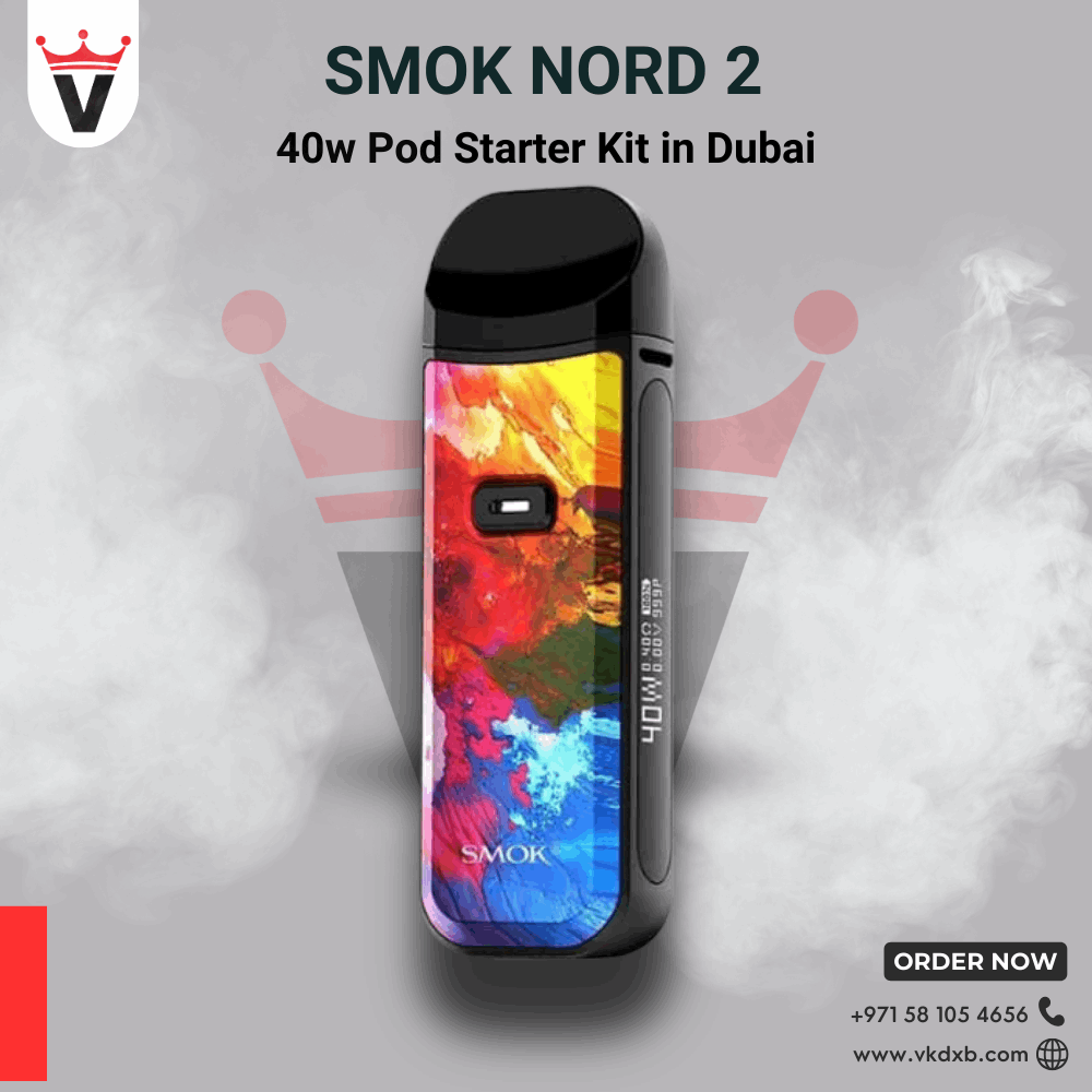 Smok Nord 2 40w pod starter kit with colorful design and OLED display for vaping in Dubai