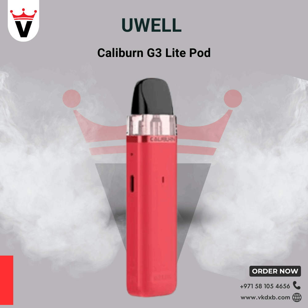 Uwell Caliburn G3 Lite 25W red pod system with compact design and powerful battery for smooth vaping in Dubai