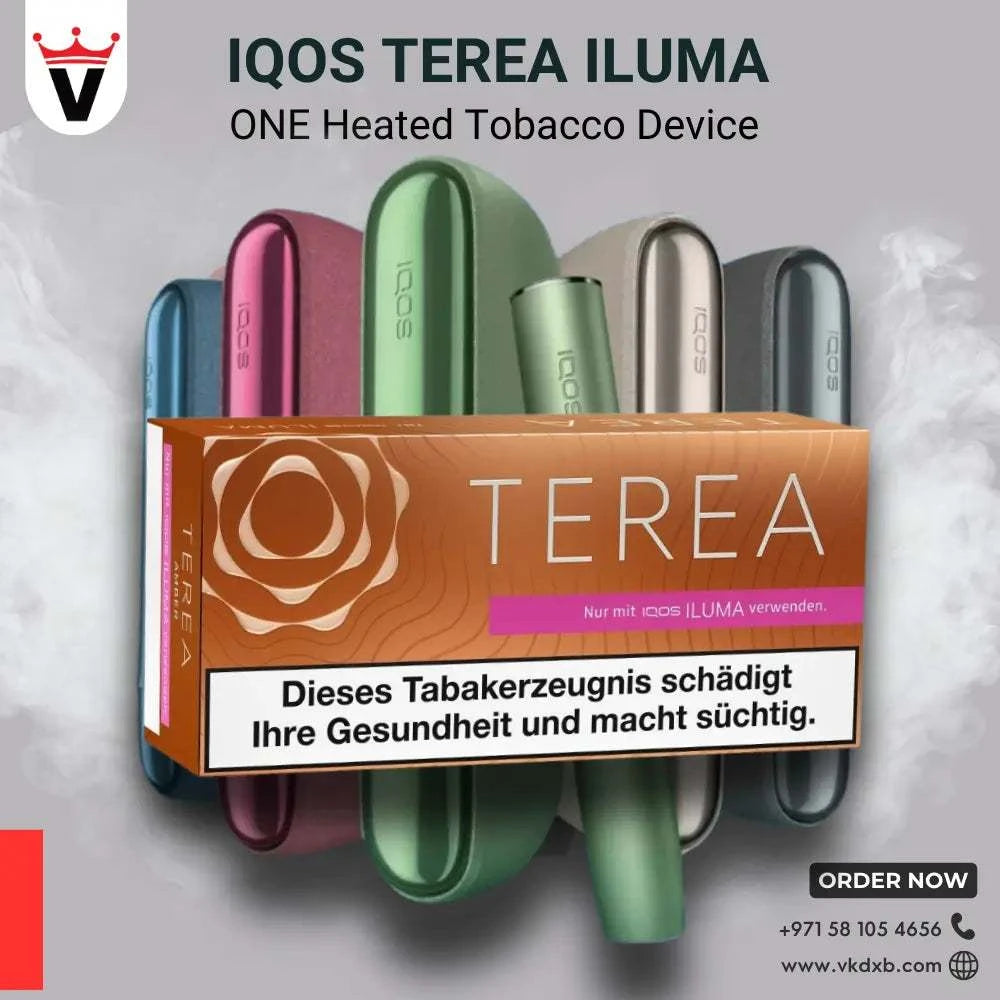 IQOS Terea ILUMA heated tobacco sticks with sleek modern design and advanced heat-not-burn technology, available in multiple flavors.
