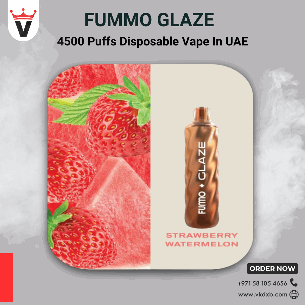 strawberry watermelon flavor of FUMMO Glaze 4500 Puffs Disposable Vape in UAE
