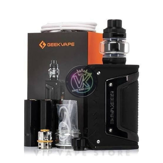 Geekvape Aegis Legend L200 Classic 200W vape kit with Z Max Tank, dual 21700 battery, zinc alloy body, and Type-C charging port.