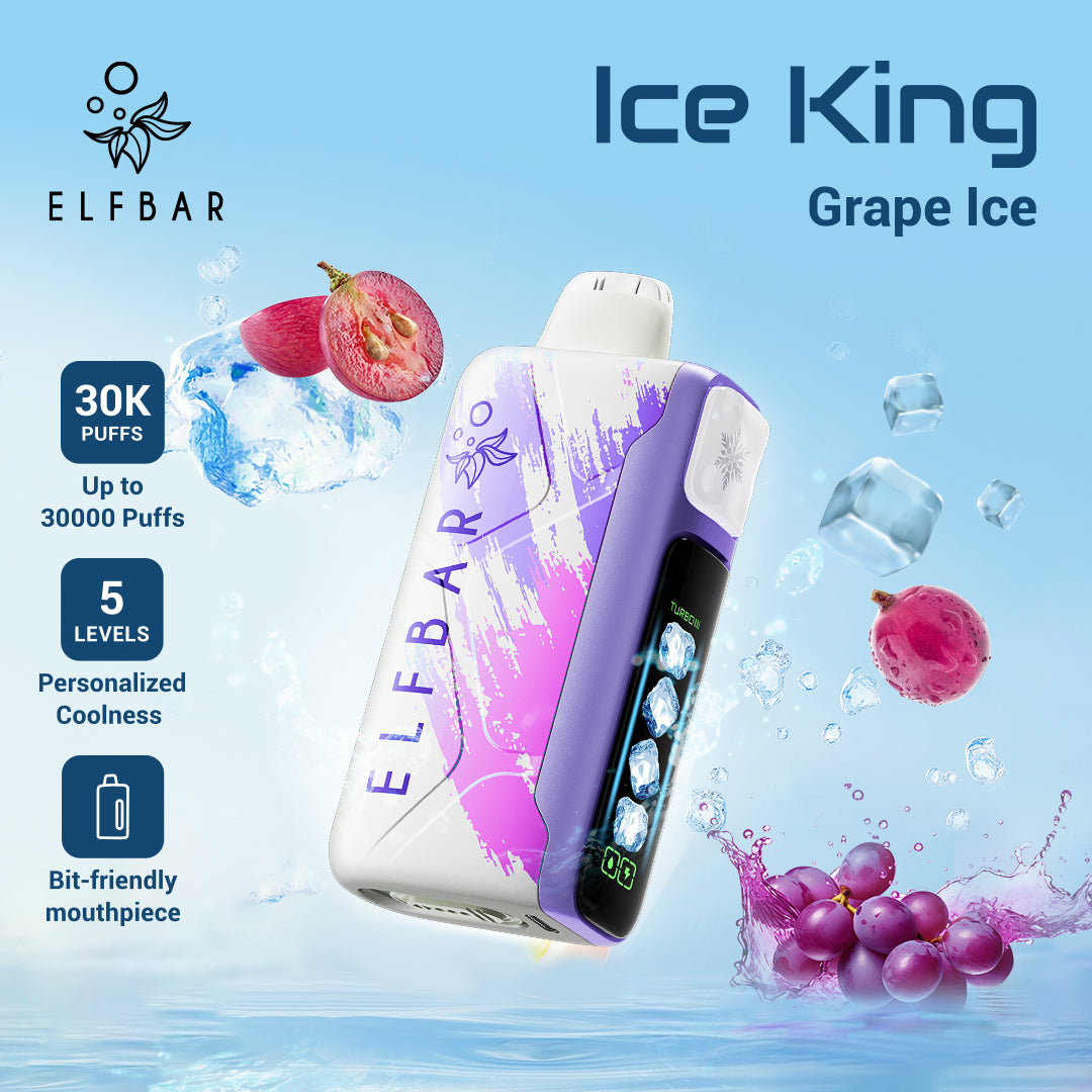 Elfbar ice king 30k at vape king dxb grape ice