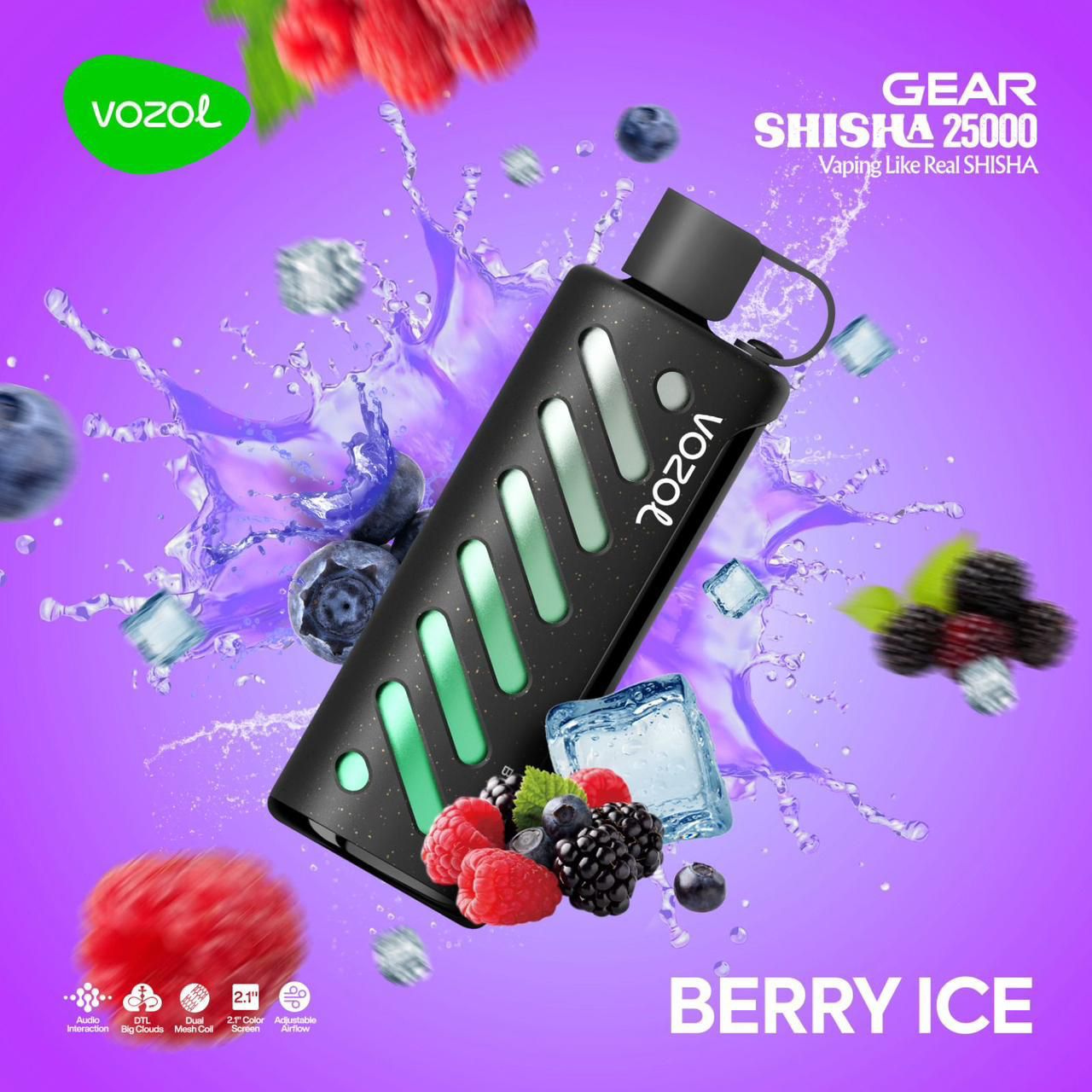 VOZOL GEAR SHISAH 25000 PUFFS BERRY ICE