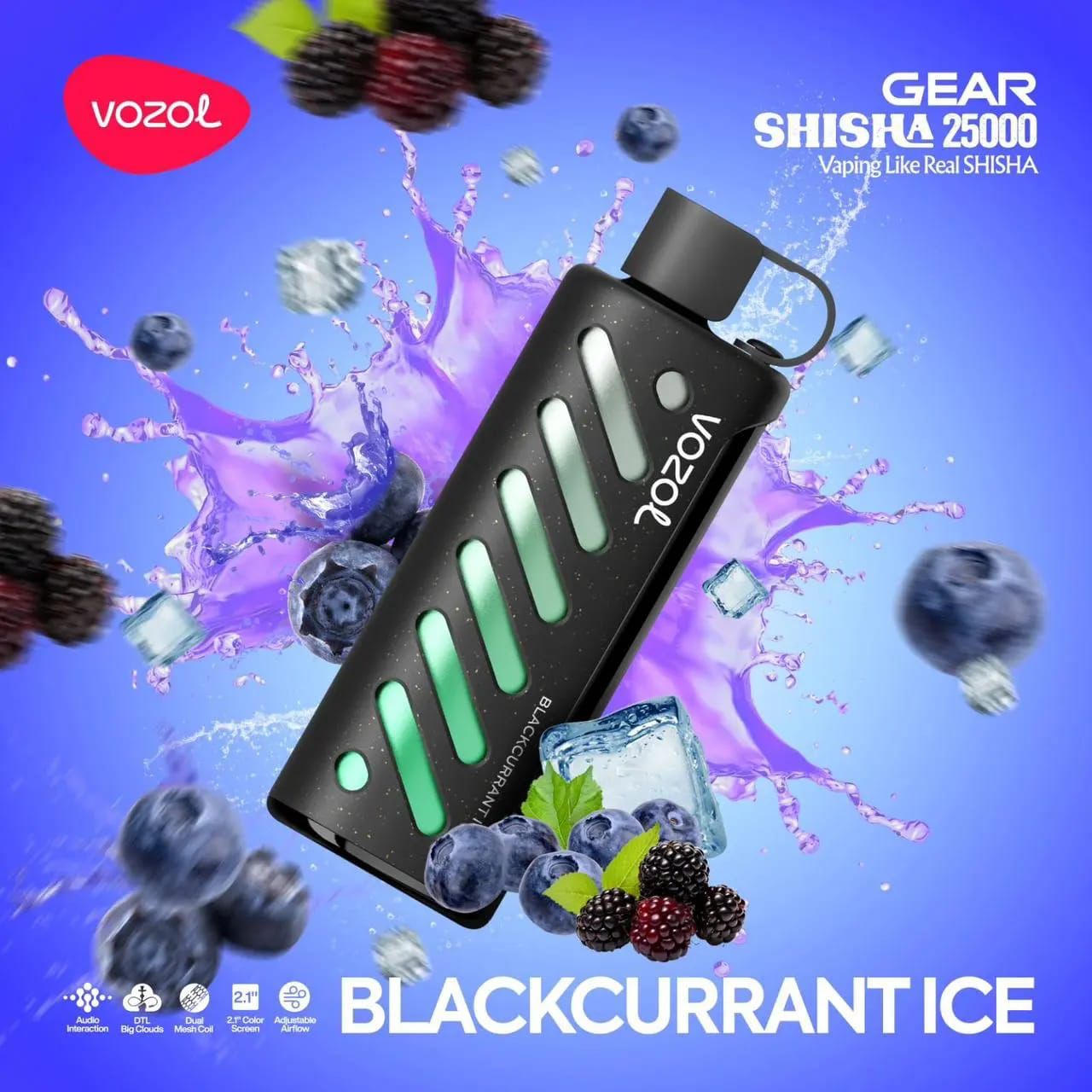 VOZOL GEAR SHISAH 25000 PUFFS BLACKCURRANT ICE