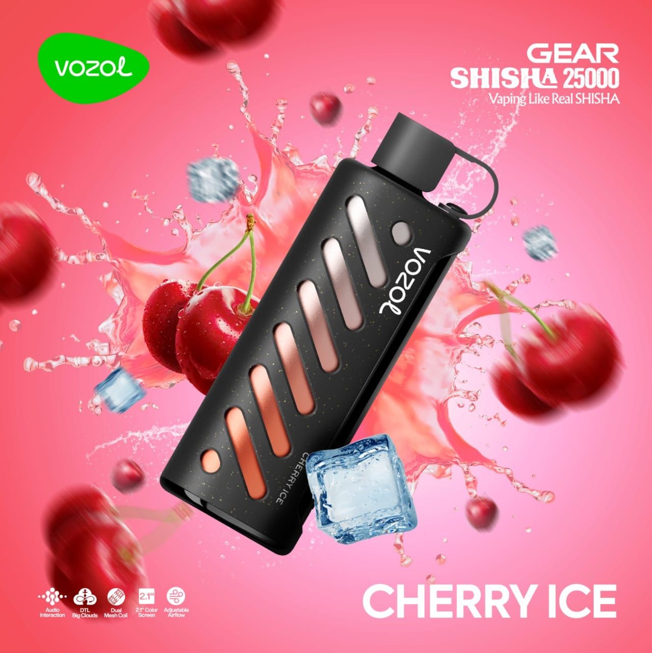 VOZOL GEAR SHISAH 25000 PUFFS CHERRY ICE