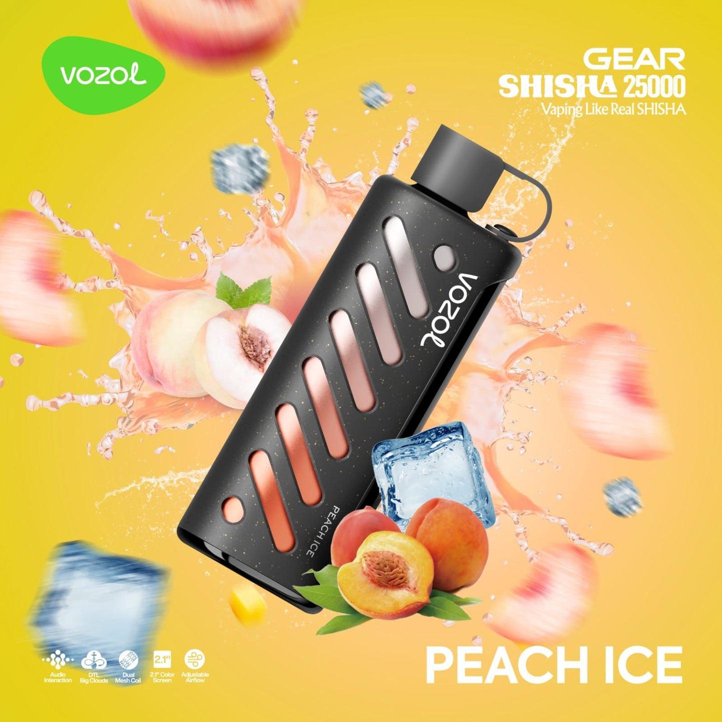 VOZOL GEAR SHISAH 25000 PUFFS PEACH ICE