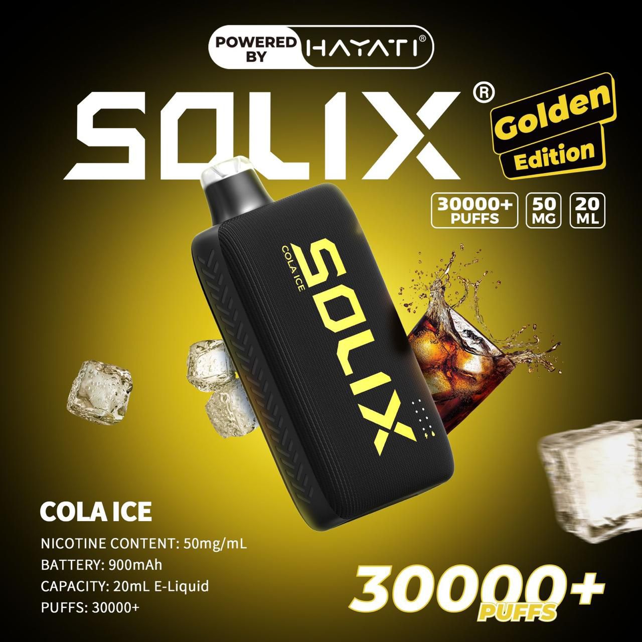 Hayati Solix Golden Edition – 30,000 Puffs Premium Disposable Vape in Dubai & UAE