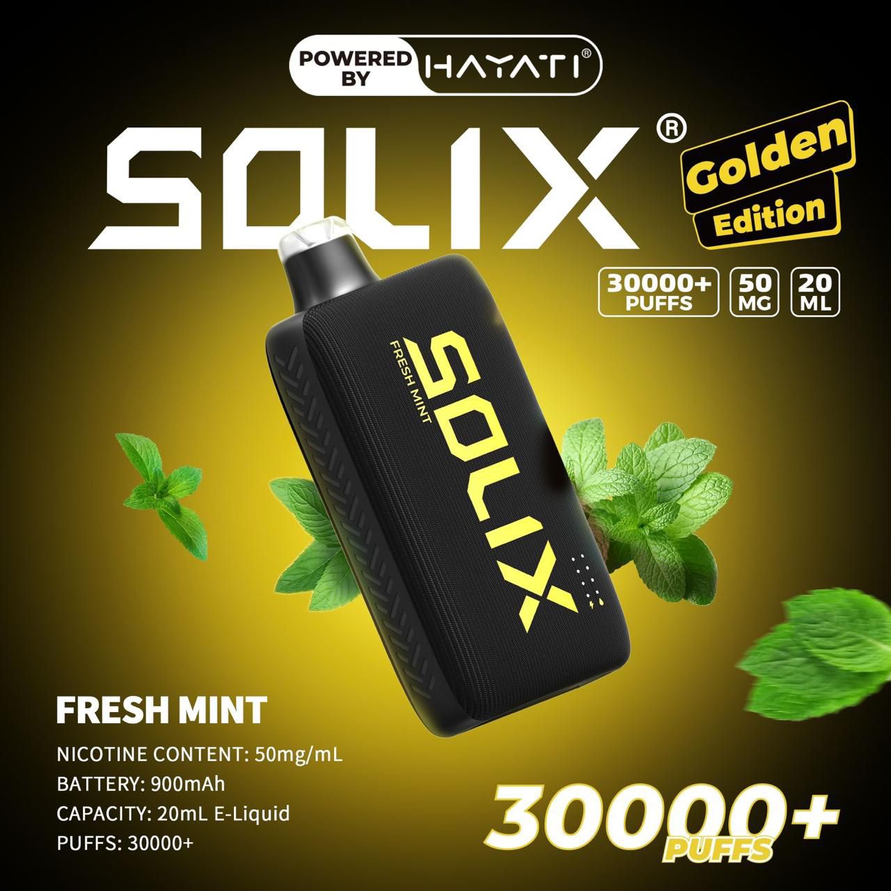 Hayati Solix Golden Edition – 30,000 Puffs Premium Disposable Vape in Dubai & UAE