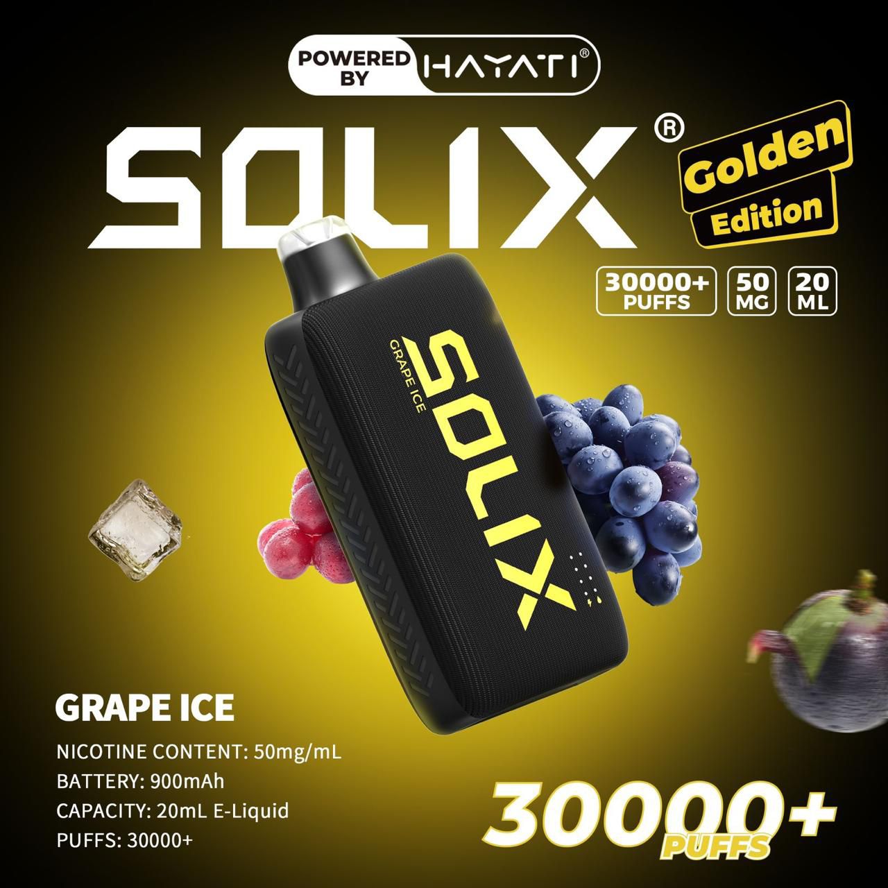 Hayati Solix Golden Edition – 30,000 Puffs Premium Disposable Vape in Dubai & UAE