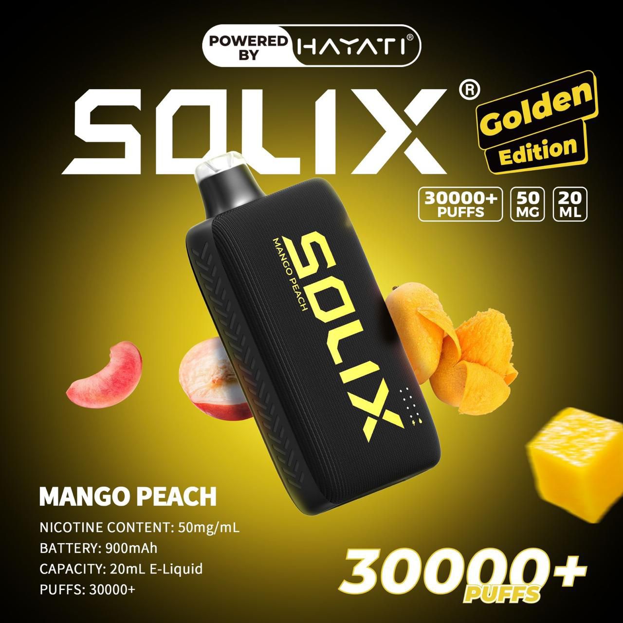 Hayati Solix Golden Edition – 30,000 Puffs Premium Disposable Vape in Dubai & UAE