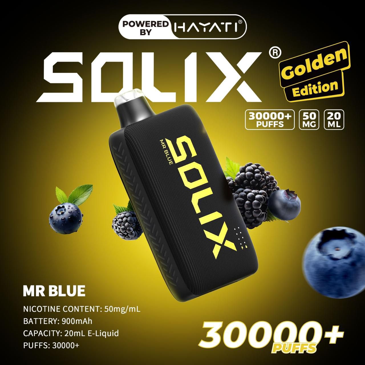 Hayati Solix Golden Edition – 30,000 Puffs Premium Disposable Vape in Dubai & UAE
