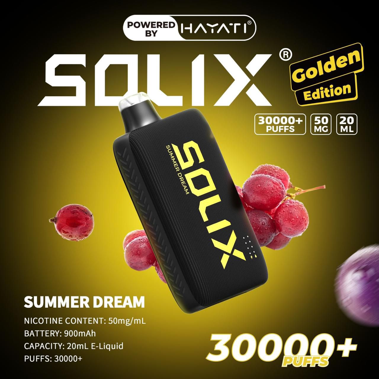 Hayati Solix Golden Edition – 30,000 Puffs Premium Disposable Vape in Dubai & UAE
