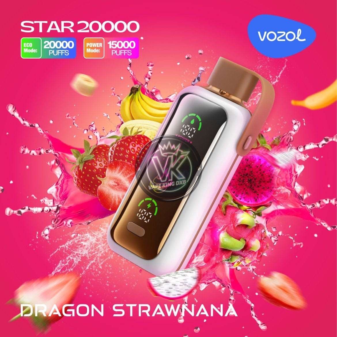 strawberry banana and dragon fruit of
Vozol Star 20000 puffs dual power