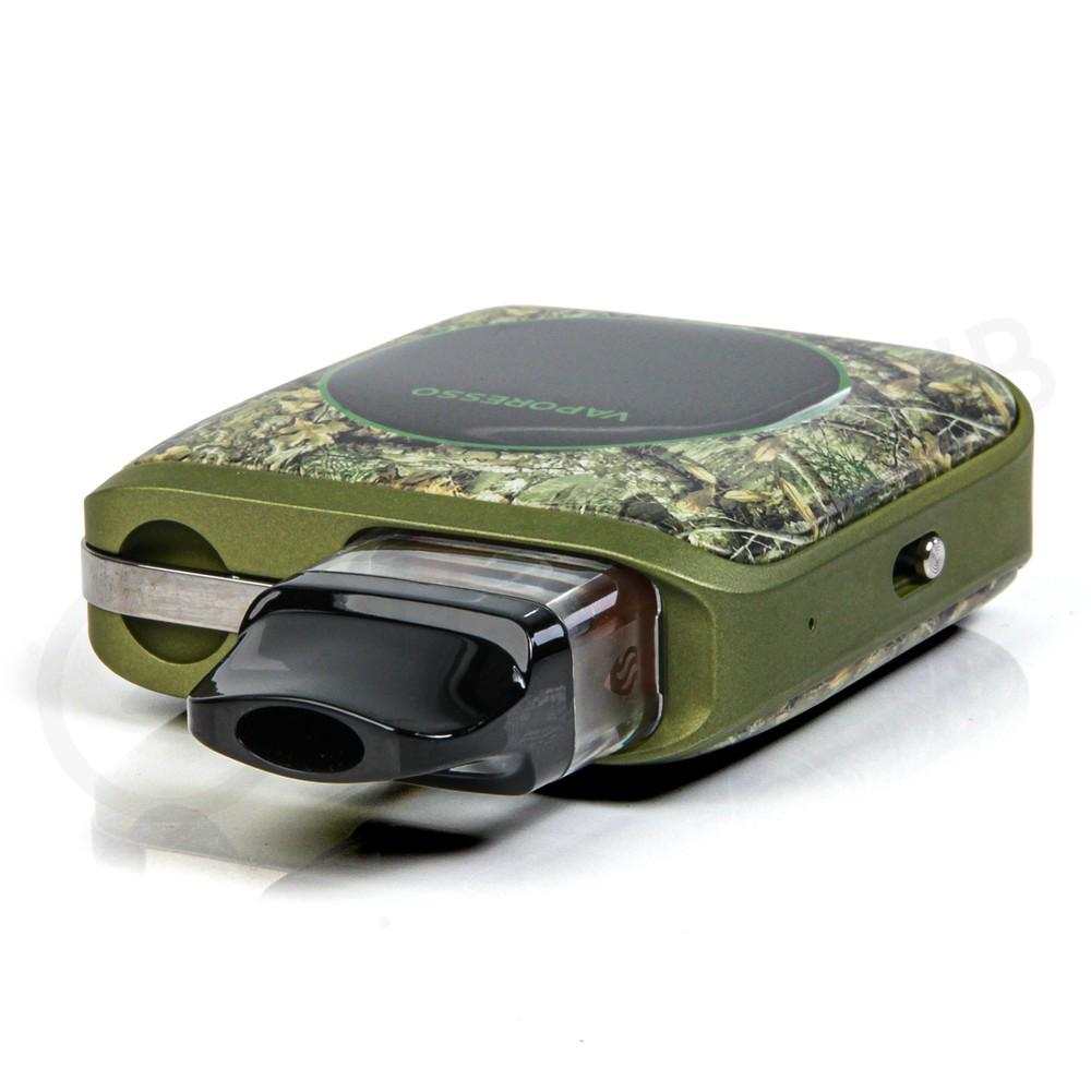Compact Vaporesso XROS Nano 4 vape device with camouflage design and black mouthpiece