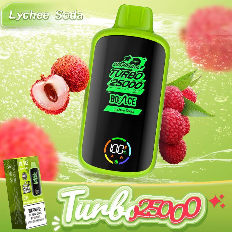 Bounce Turbo 25000 Puffs Lychee Soda Disposable Vape – Vape King DXB