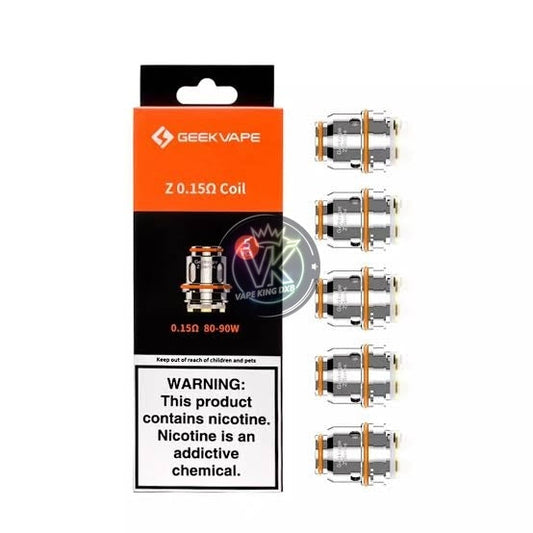 GeekVape Z Mesh replacement coils pack with 5pcs, 0.15 ohm resistance for vaping device