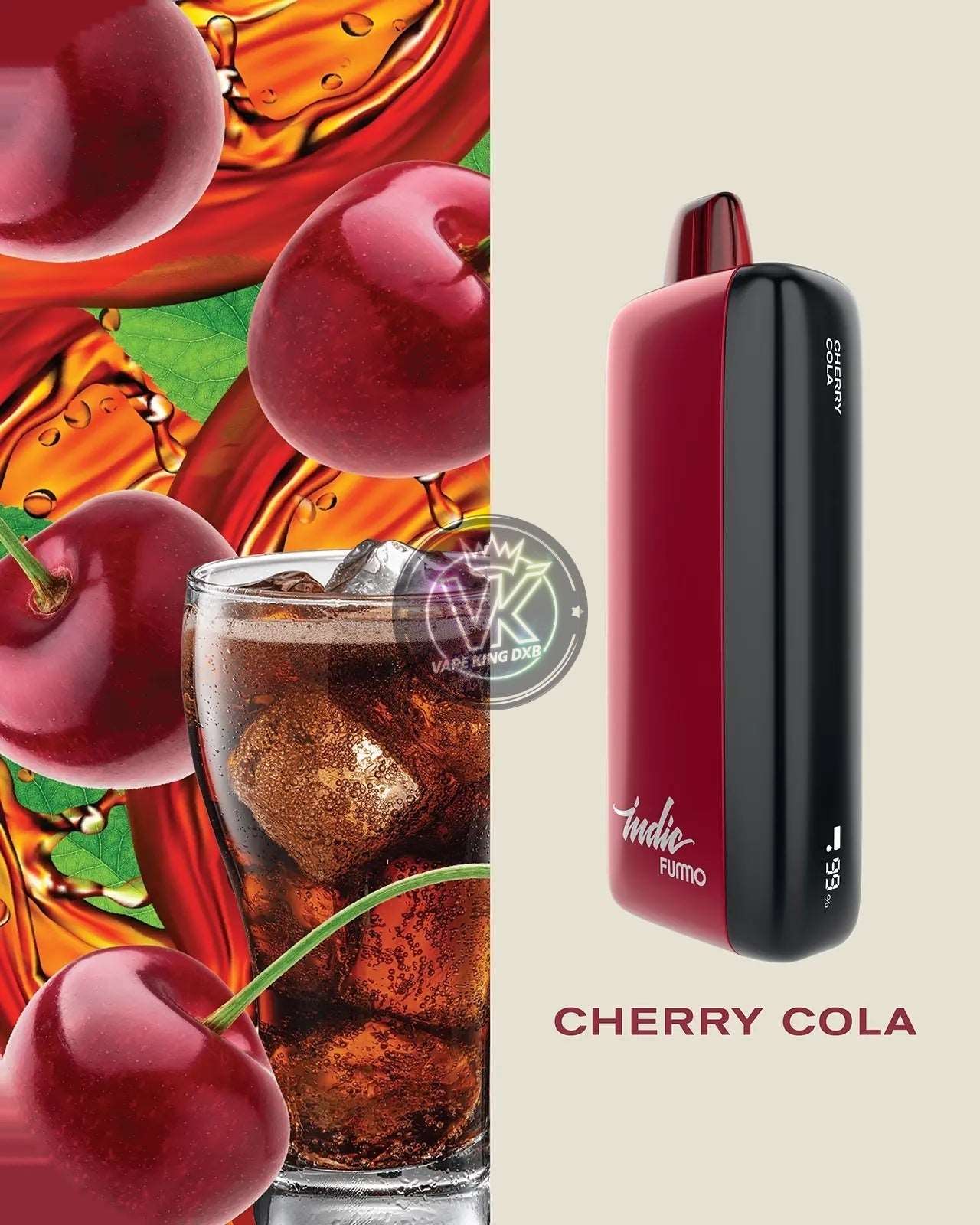 Fummo Indic 12000 puffs Rechargeable with display CHERRY COLA