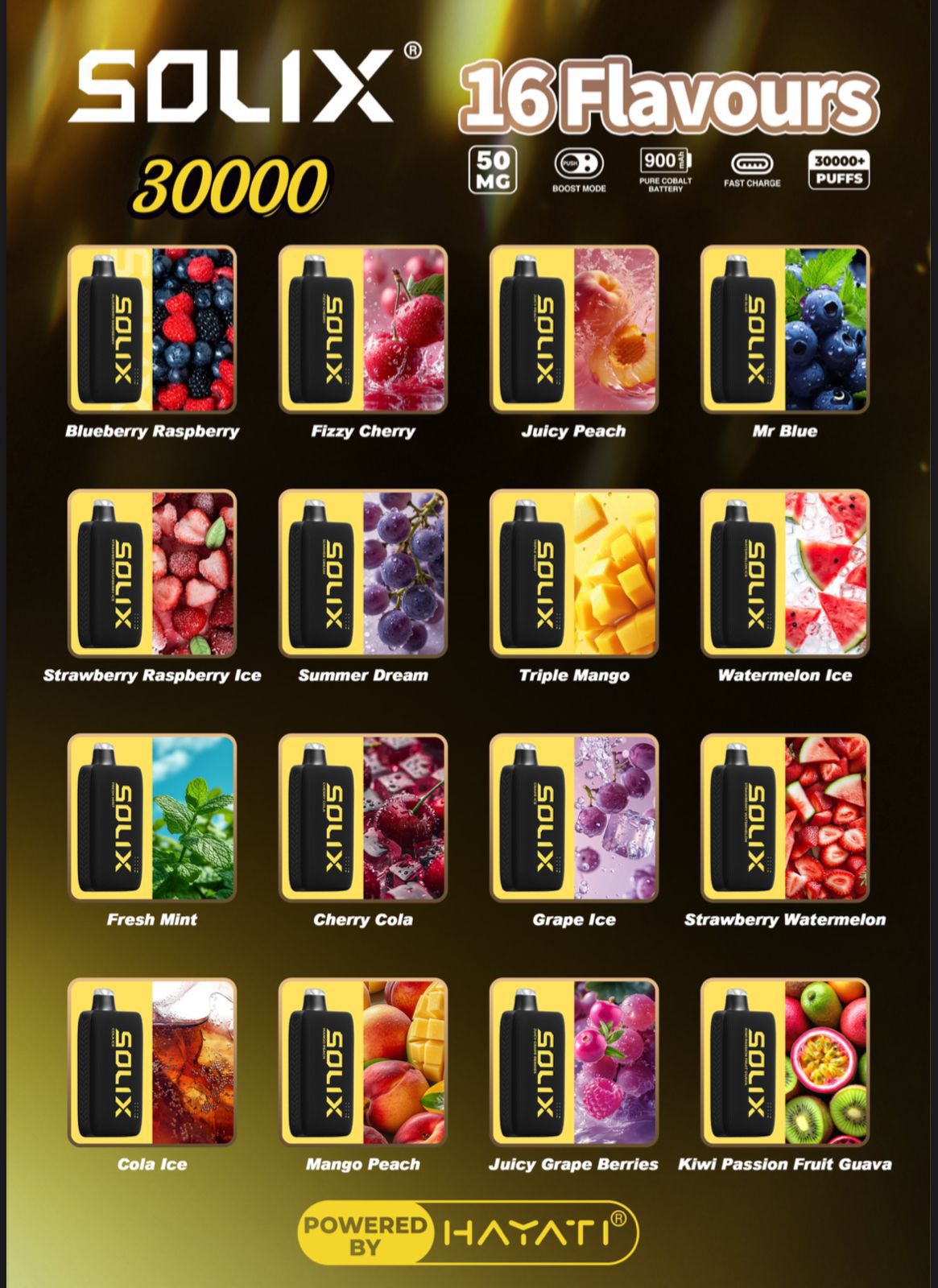 Hayati Solix Golden Edition – 30,000 Puffs Premium Disposable Vape in Dubai & UAE