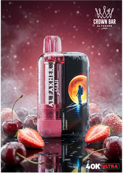 Al Fakher Crown Bar 40K Ultra Smart LED Screen Disposable Vape UAE – Cherry Fiesta