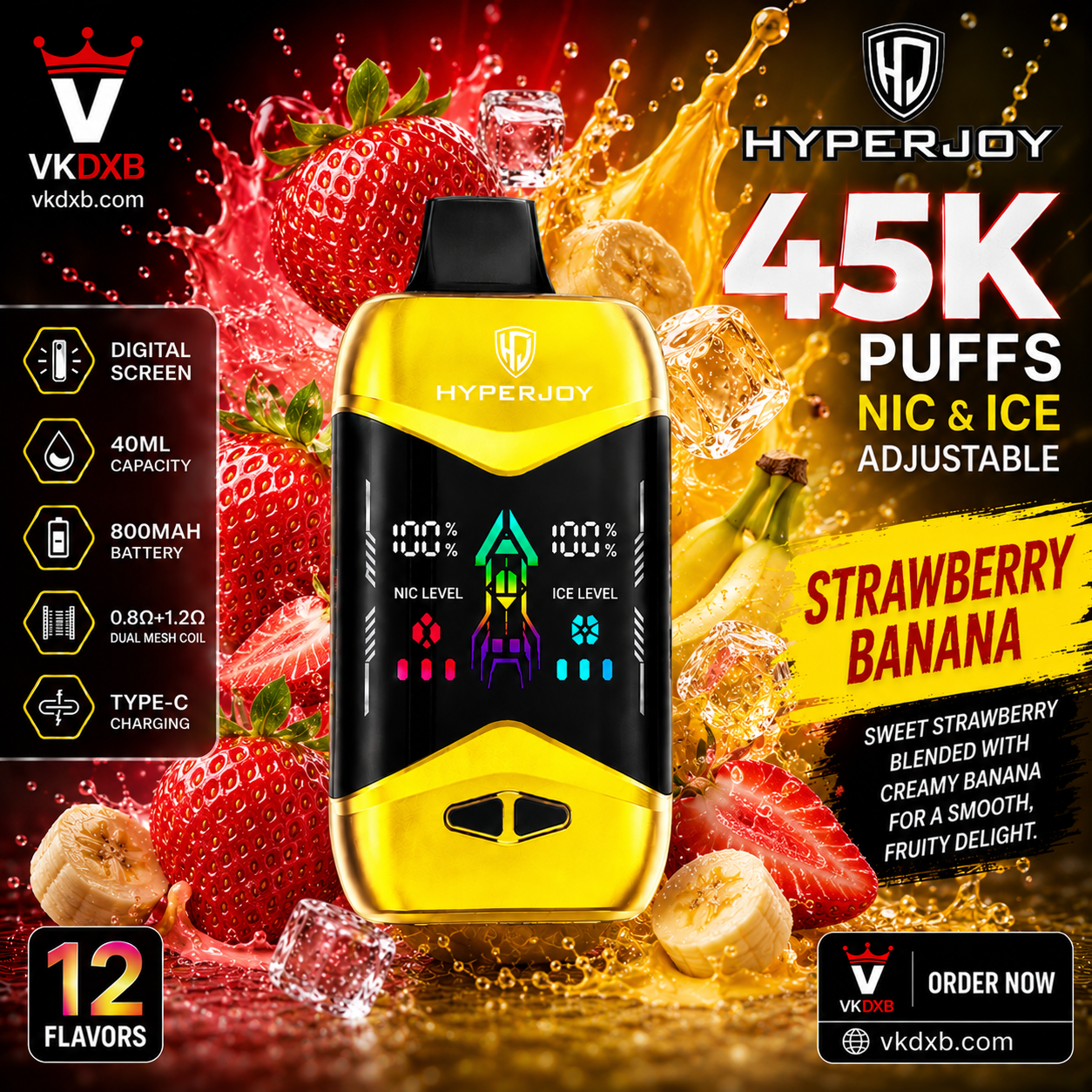 Hyperjoy 45000 Puffs Watermelon Flavour – Disposable Vape Dubai