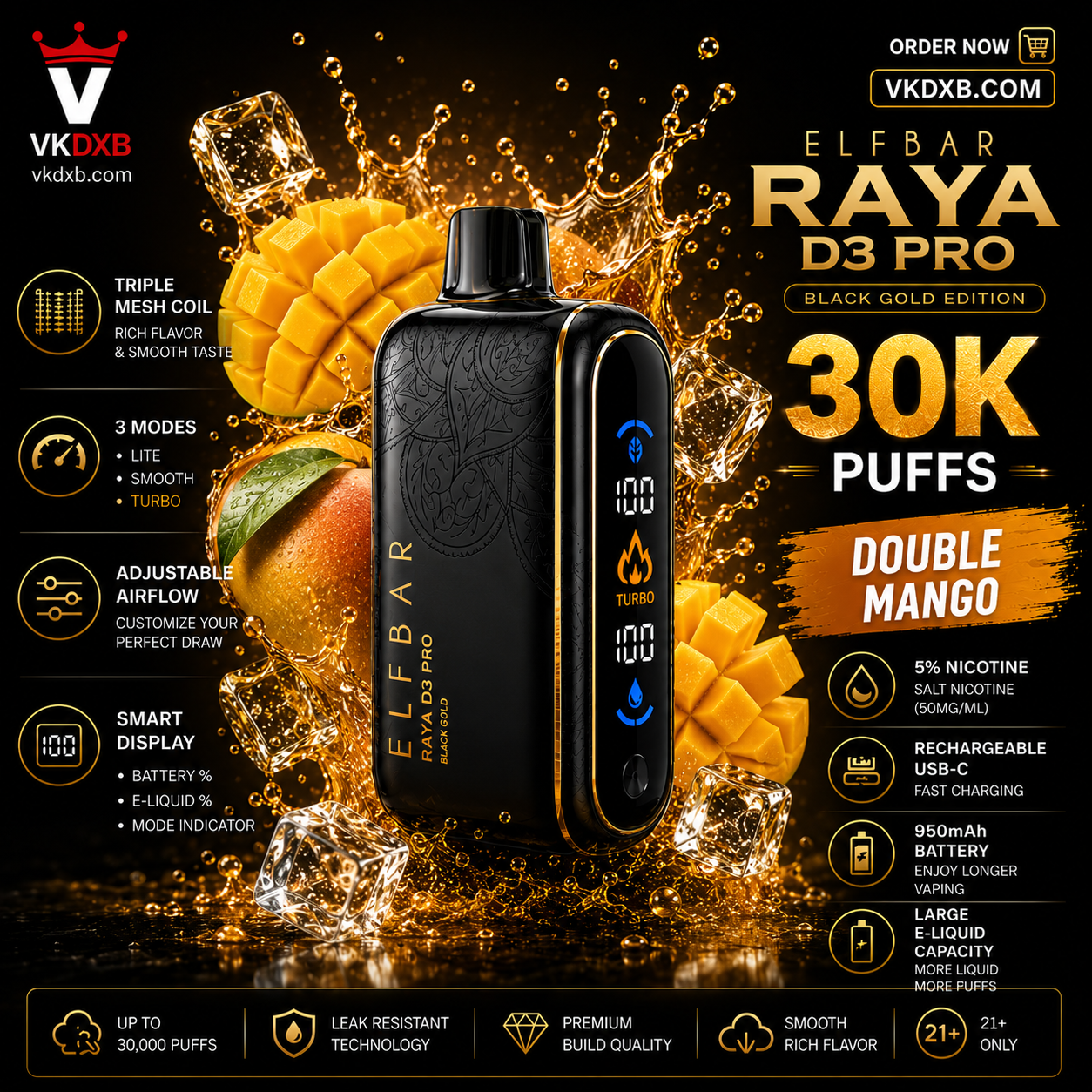 Elf Bar Raya D3 Pro 30000 puffs Strawberry Watermelon flavor