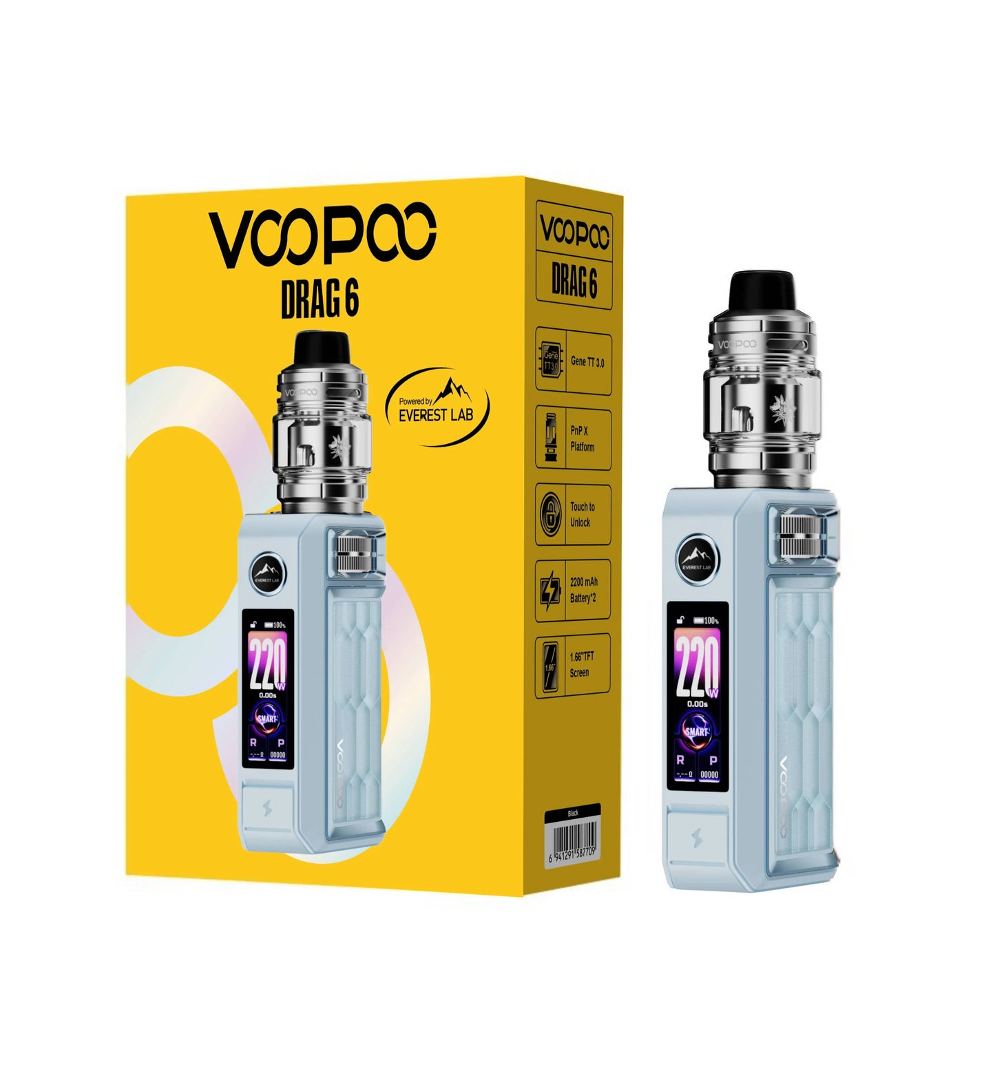 VOOPOO Drag 6 Blue Denim 220W dual battery mod Dubai