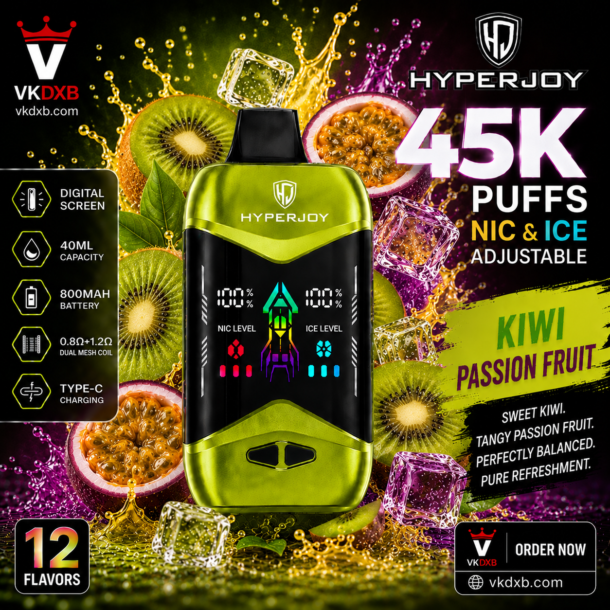 Hyperjoy 45000 Puffs Mango Passion Fruit Flavour – Dubai UAE