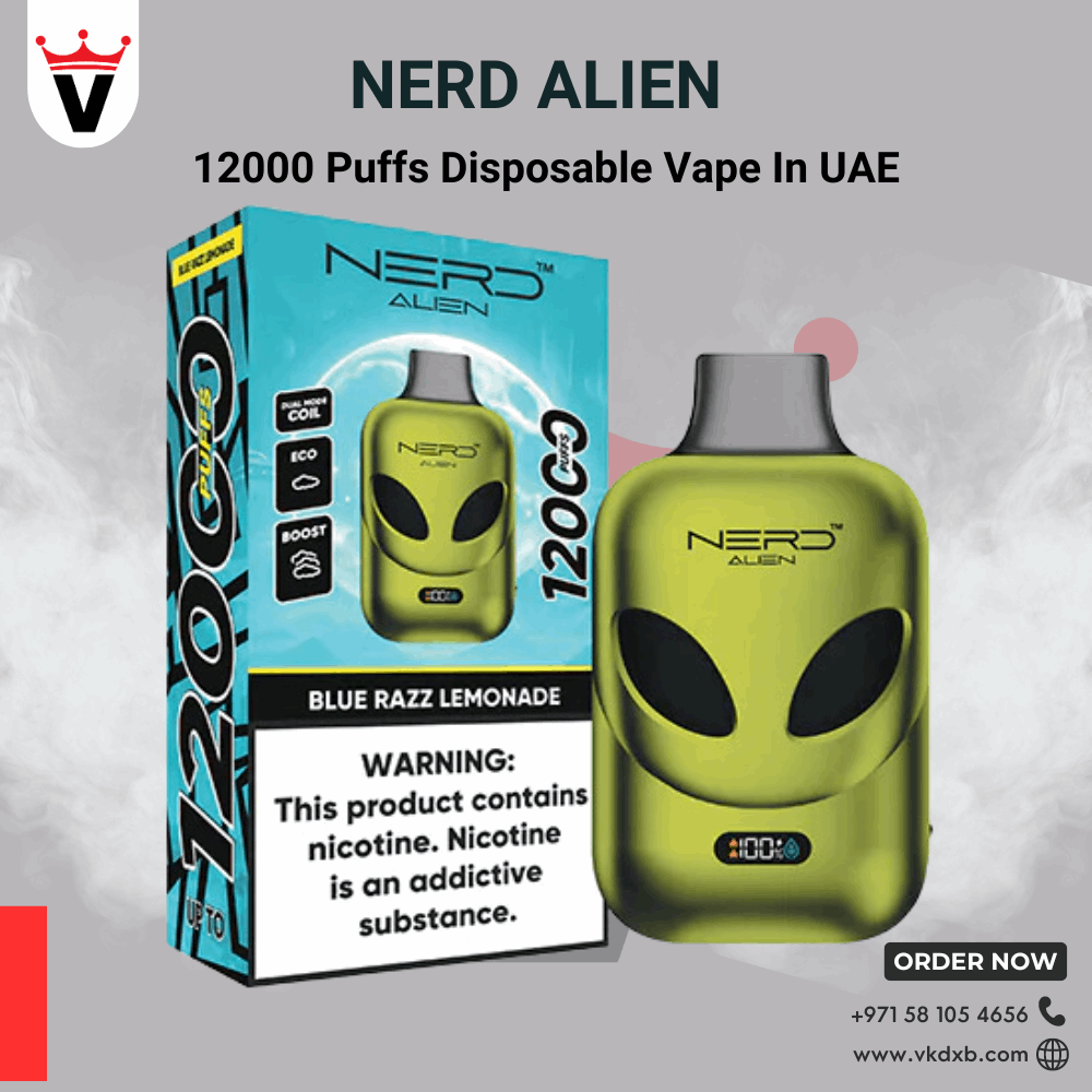 NERD Alien 12,000 Puffs Disposable Vape LCD Display | Dubai UAE Vape king dxb NERD Alien 12,000 Puffs Disposable Vape LCD Display | Dubai UAE Vape king dxb