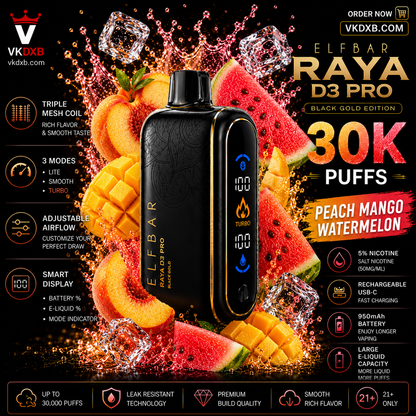 Elf Bar Raya D3 Pro 30000 puffs Watermelon Ice flavor