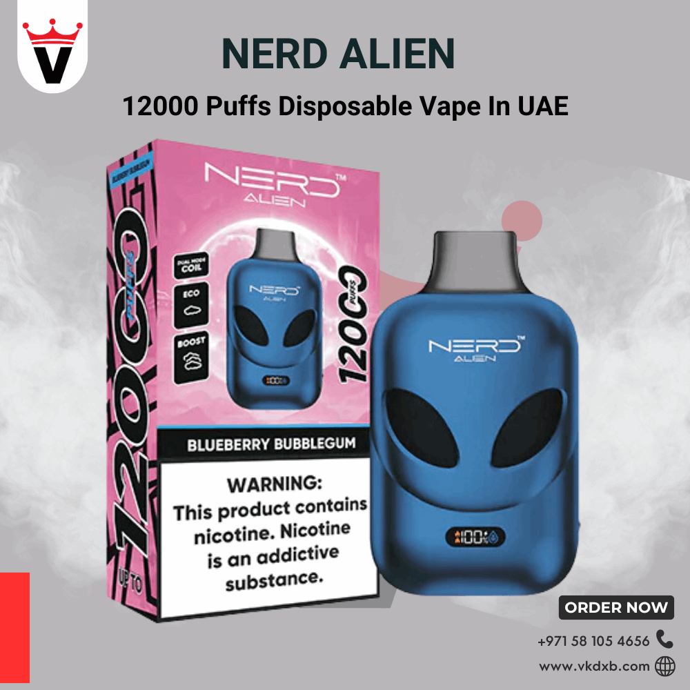 NERD Alien 12,000 Puffs Disposable Vape LCD Display | Dubai UAE Vape king dxb NERD Alien 12,000 Puffs Disposable Vape LCD Display | Dubai UAE Vape king dxb