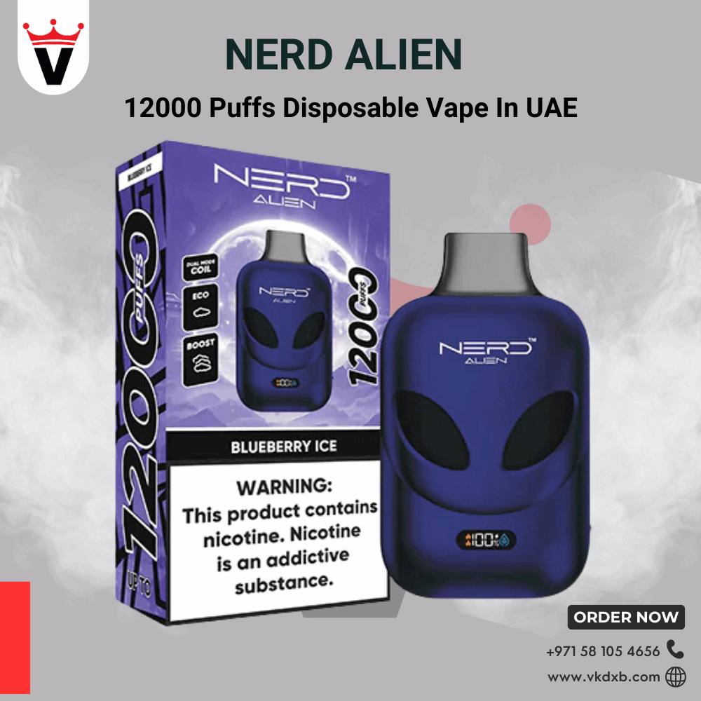 NERD Alien 12,000 Puffs Disposable Vape LCD Display | Dubai UAE Vape king dxb NERD Alien 12,000 Puffs Disposable Vape LCD Display | Dubai UAE Vape king dxb