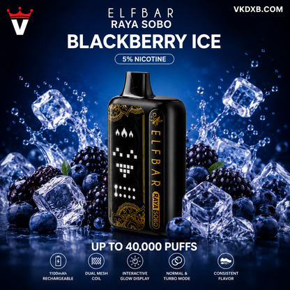 Elf Bar Raya SOBO 40000 Puffs Blackberry Cranberry Flavour – Buy Dubai UAE