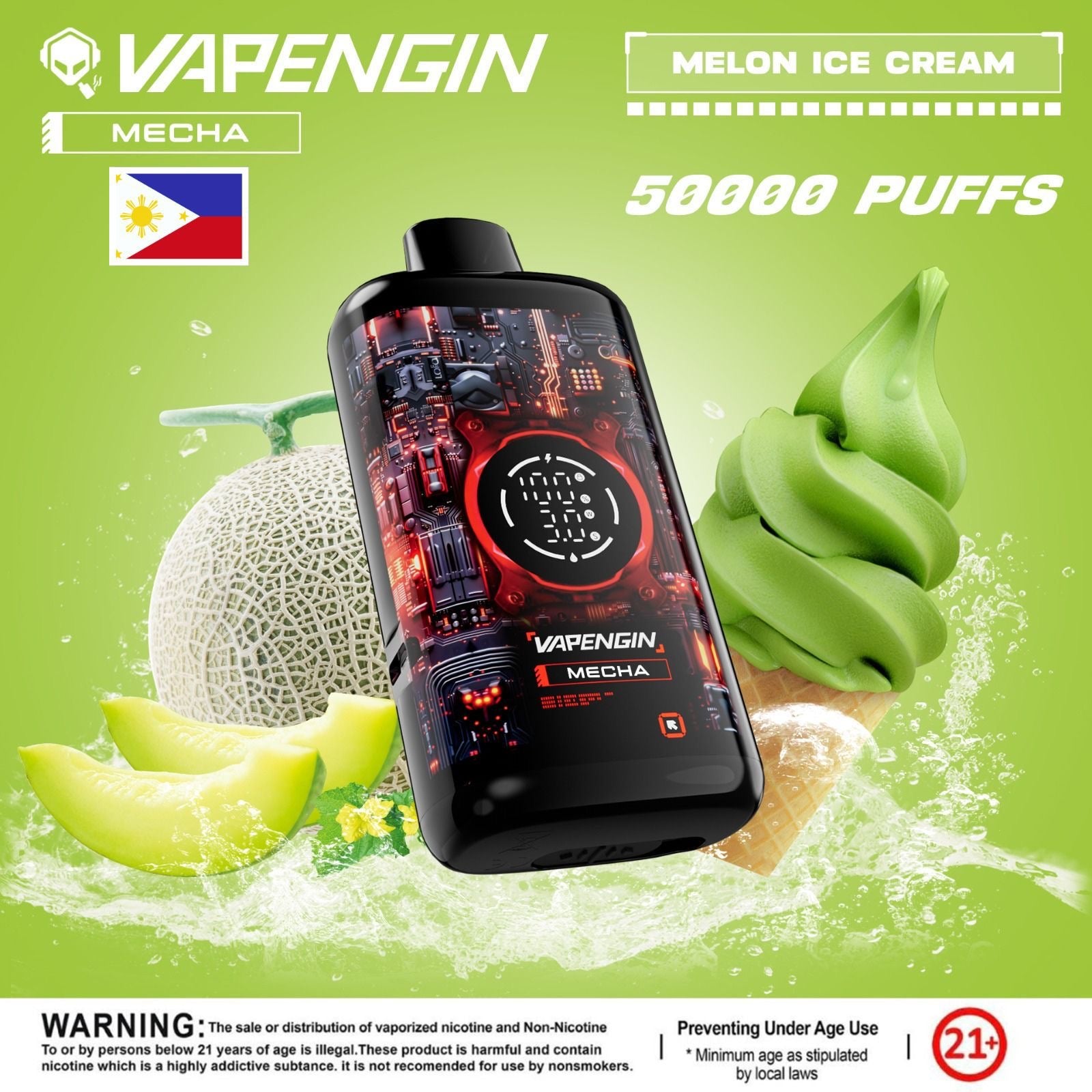 Vapengin Mecha 50000 Puffs Strawberry Ice Cream Vape Dubai UAE