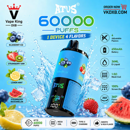 ATVS 60000 Puffs vape adjustable flavour selector