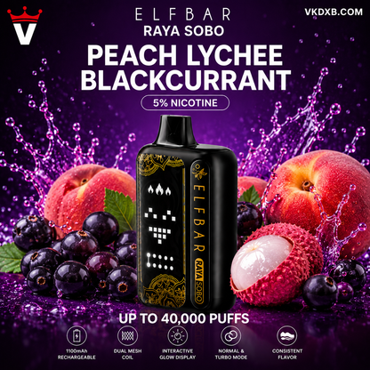 Elf Bar Raya SOBO 40000 Puffs Lychee Juicy Peach Flavour – UAE