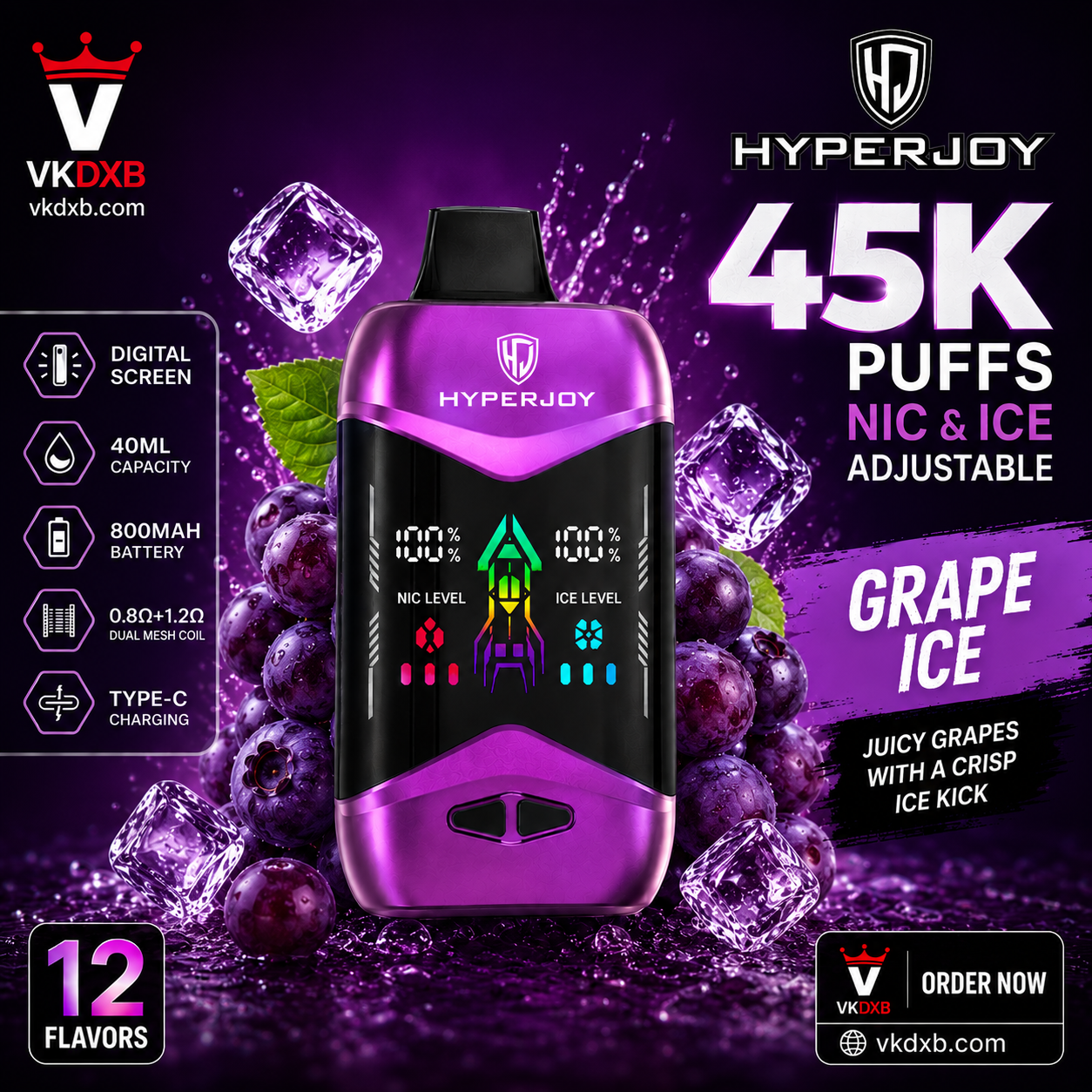 Hyperjoy 45000 Puffs Red Mamba Flavour – Buy Vape Dubai UAE