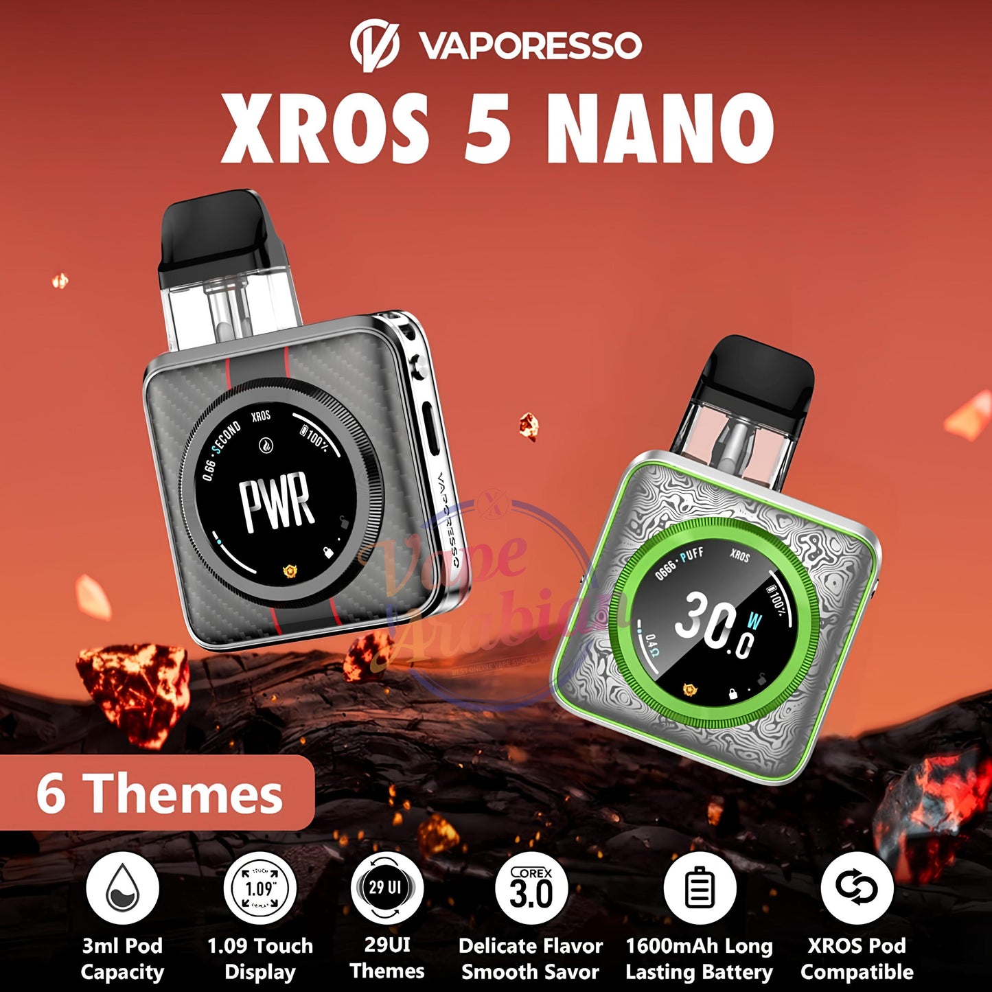 Vaporesso XROS 5 Nano Pod Kit – 1600mAh Touchscreen Vape