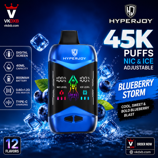 Hyperjoy 45000 Puffs Disposable Vape Nic Ice Adjustable – Vape King DXB