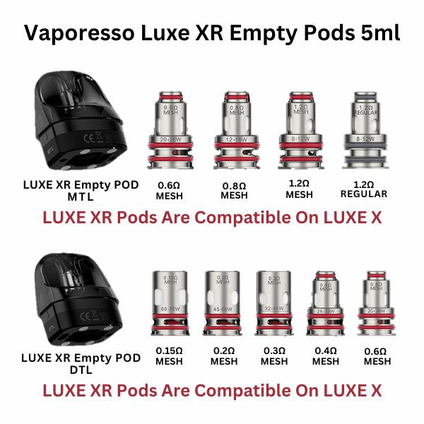 Vaporesso LUXE XR Empty Pod 5ml – GTX Coil Compatible