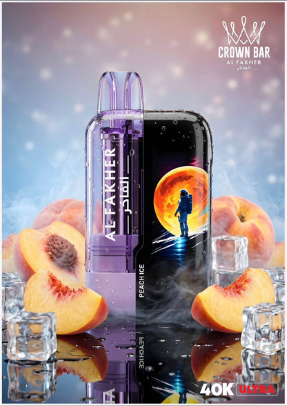 Al Fakher Crown Bar 40K Ultra USB Type-C Rechargeable Vape UAE – Peach Ice