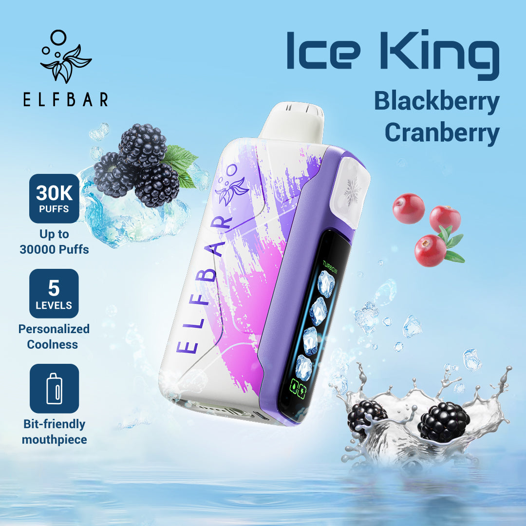 Elfbar ice king 30k at vape king dxb blackberry cranberry