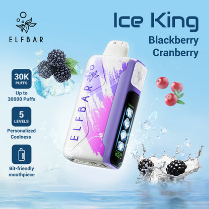 Elfbar ice king 30k at vape king dxb blackberry cranberry