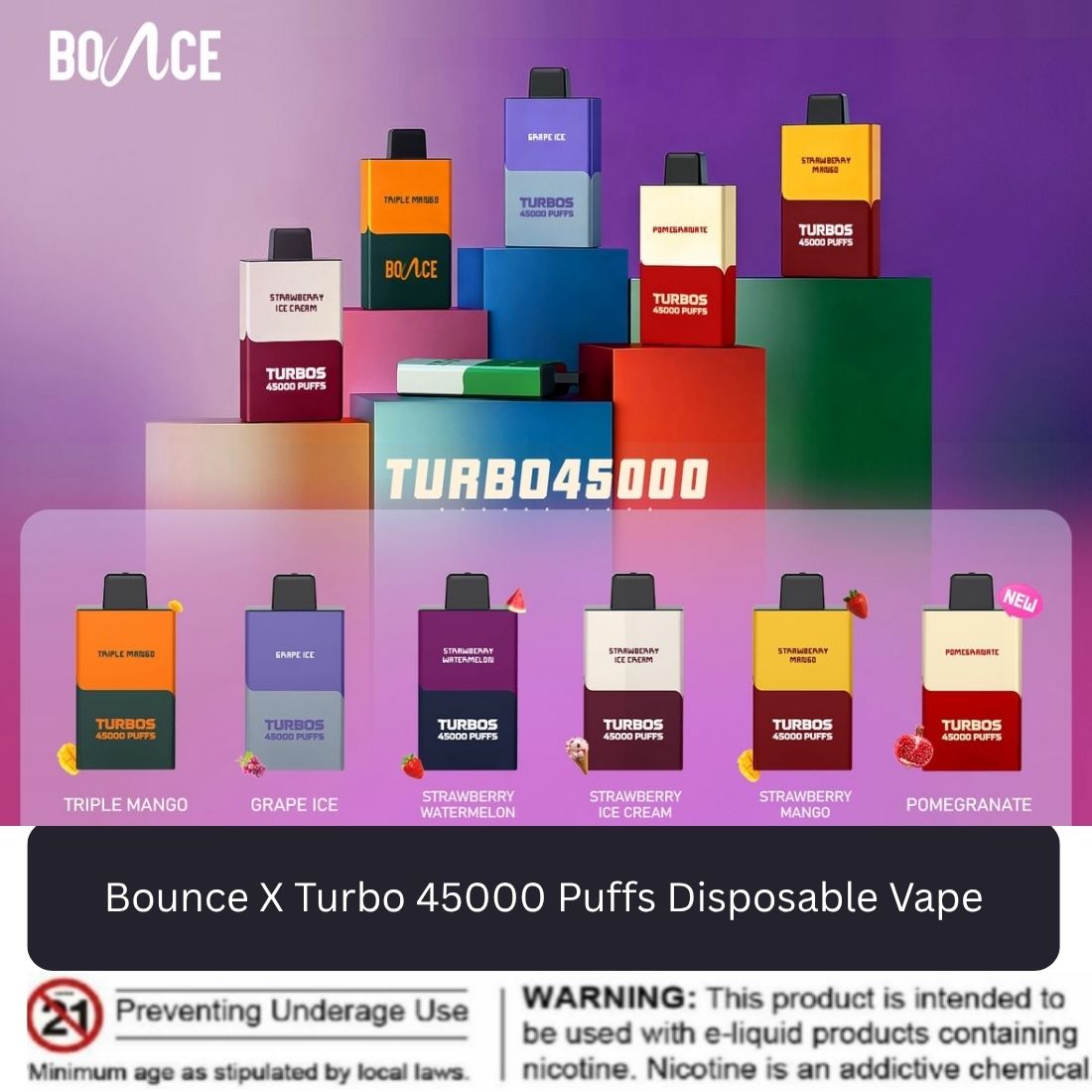 Bounce X Turbo 45000 Puffs Disposable Vape UAE - Main Product Banner Dubai