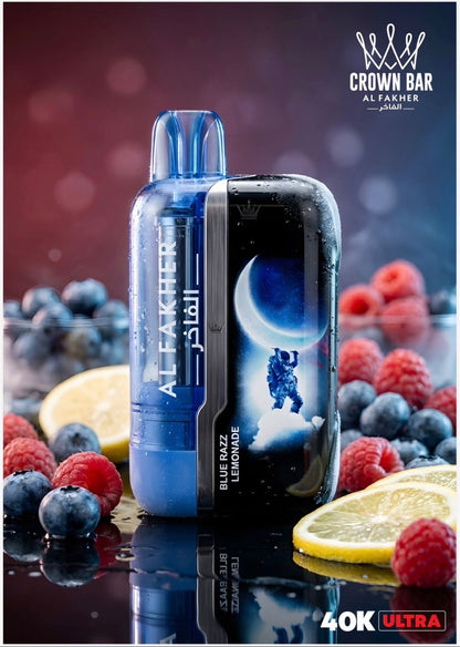 Al Fakher Crown Bar 40K Ultra Shisha Flavor Disposable Vape UAE – Blue Razz Lemonade
