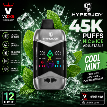 Hyperjoy 45000 Puffs Grape Ice Flavour – Disposable Vape UAE