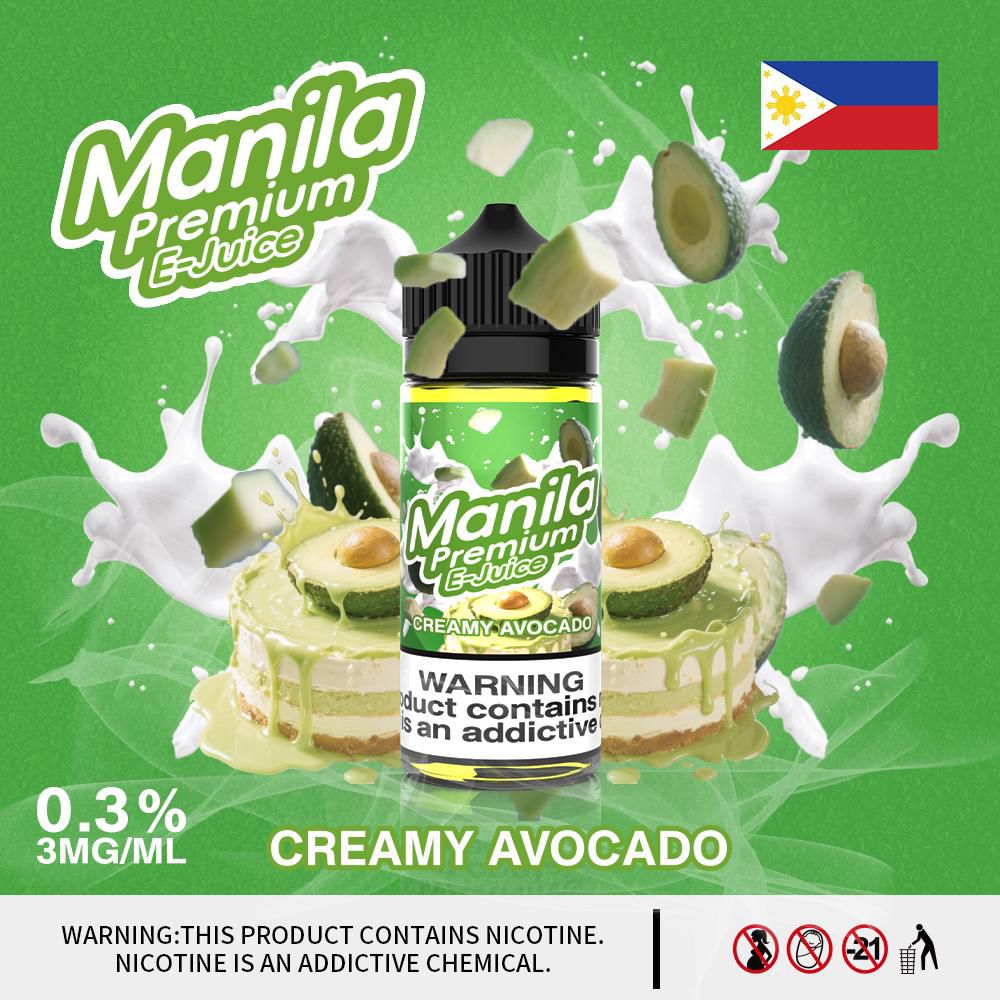 Manila Premium E-Juice Creamy Avocado 100ml Freebase Vape Juice Dubai