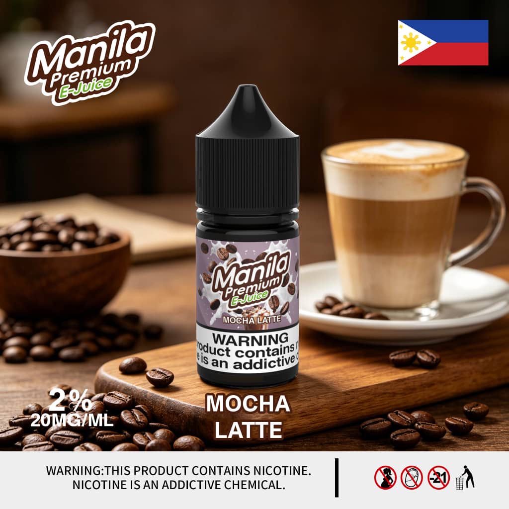 Manila Premium E-Juice Salt Nic Mocha Latte 30ml 20mg Vape Dubai