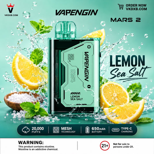 Vapengin Mars 2 Lemon Sea Salt 20000 Puffs Disposable Vape Dubai UAE