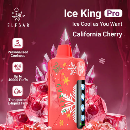ELFBAR Ice King Pro 40000 California Cherry Disposable Vape Dubai UAE